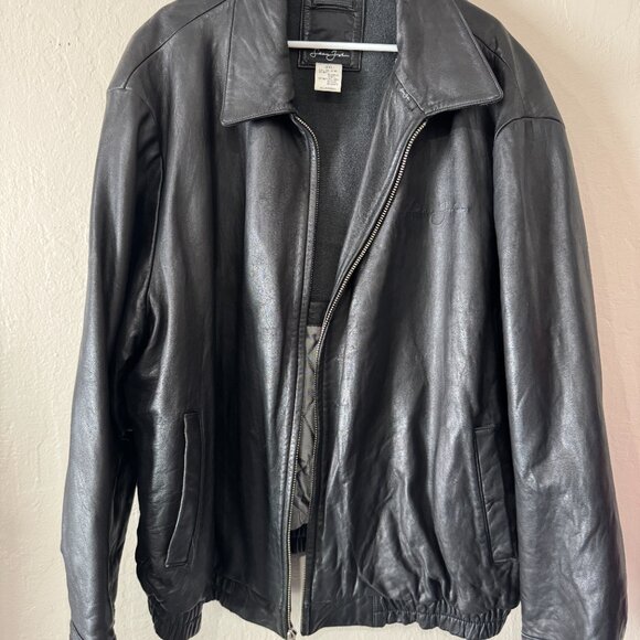 Sean Jean Vintage Men's Full Zip Leather Bomber Jacket Size XXL - Picture 1 of 13